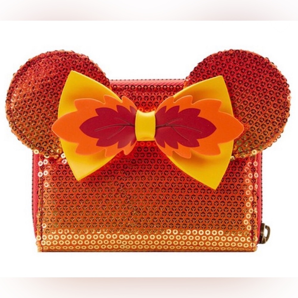 Loungefly Exclusive - Disney Fall Minnie Mouse Sequin Ombre Zip Around Wallet